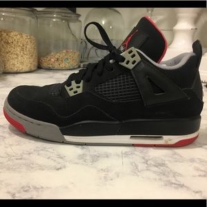 jordan 4 retro size 6.5y black and red